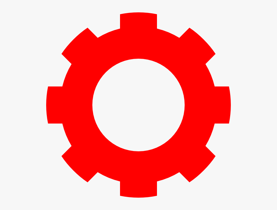 Red Clipart Gears - Red Gear Icon Png, Transparent Clipart