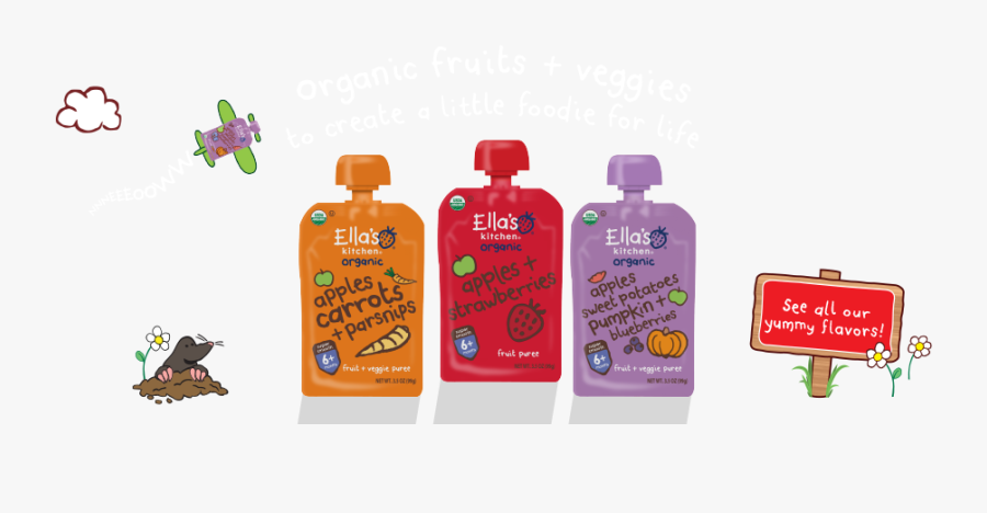Ella"s Infant Foods - Baby Food Products, Transparent Clipart