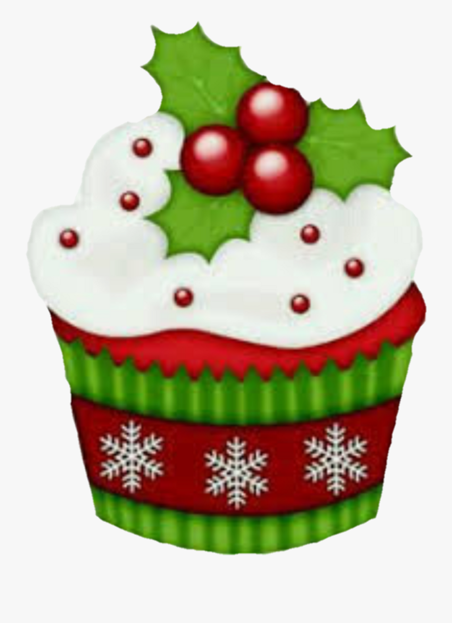 Png Cup Cake Christmas Clipart , Png Download - Christmas Cake Free Clip Art, Transparent Clipart