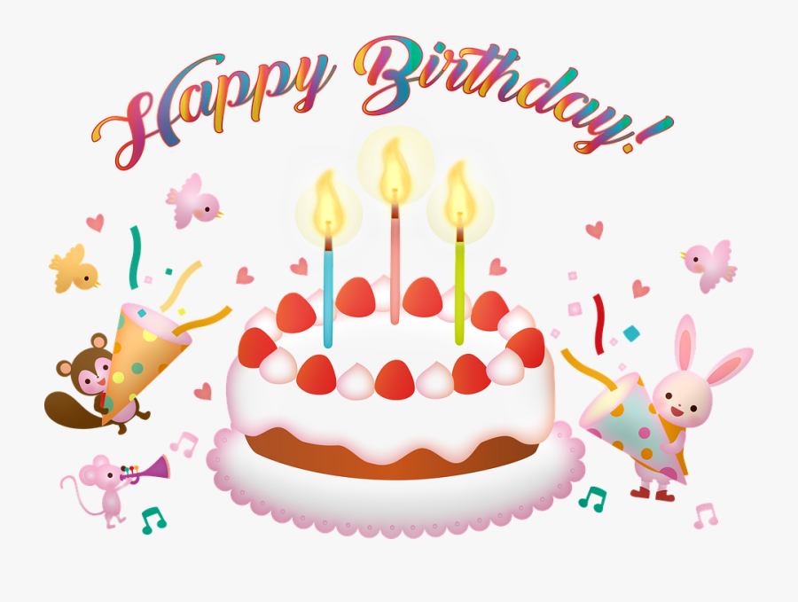 Happy Birthday Birthday Cake, Transparent Clipart