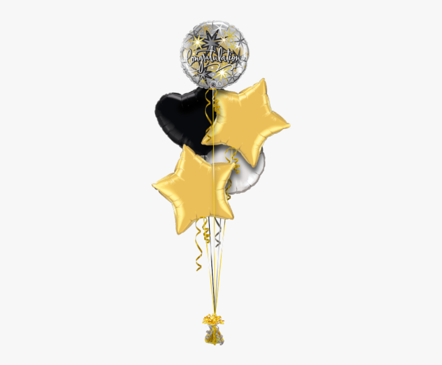 #congratulations #balloon #freetoedit - Black And Gold Birthday Balloon, Transparent Clipart