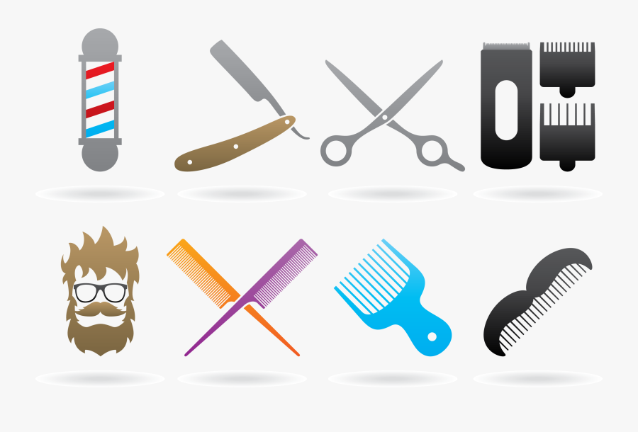 Comb Scissors Logo Barbershop - Barbershop Tools Logo, Transparent Clipart