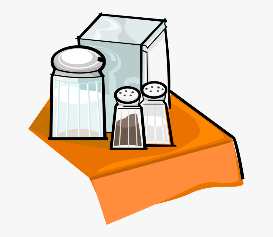 Vector Illustration Of Restaurant Salt & Pepper Shakers, - Salt And Sugar Cartoon Png, Transparent Clipart