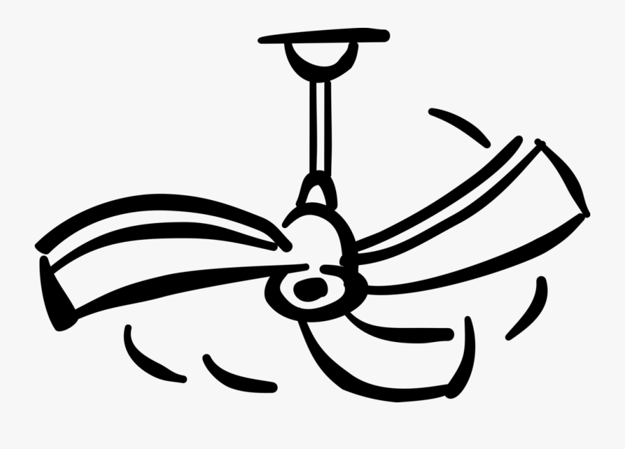 Vector Illustration Of Ceiling Fan Circulates Air In - Ceiling Fan Vector Png, Transparent Clipart