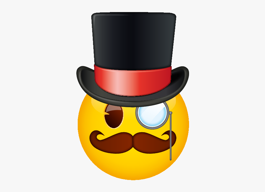 Emoji With Top Hat, Transparent Clipart