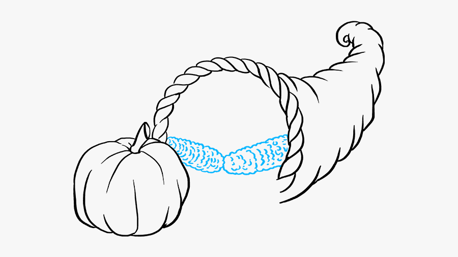 How To Draw Cornucopia - Step By Step Cornucopia Drawing Easy, Transparent Clipart