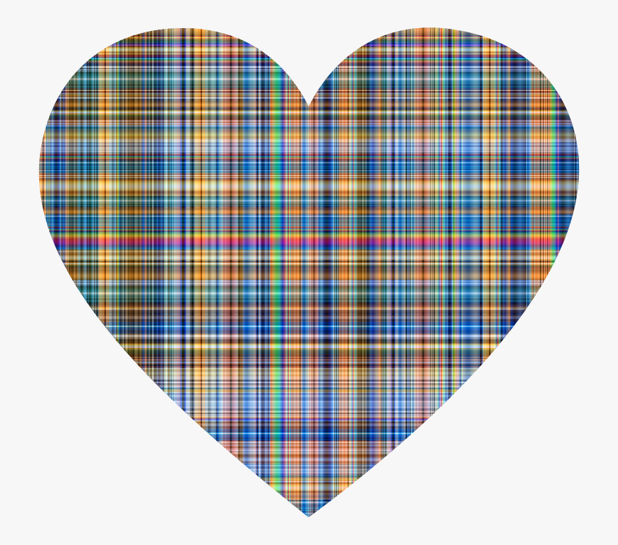 Colorful Gingham Heart - Plaid Clip Art, Transparent Clipart