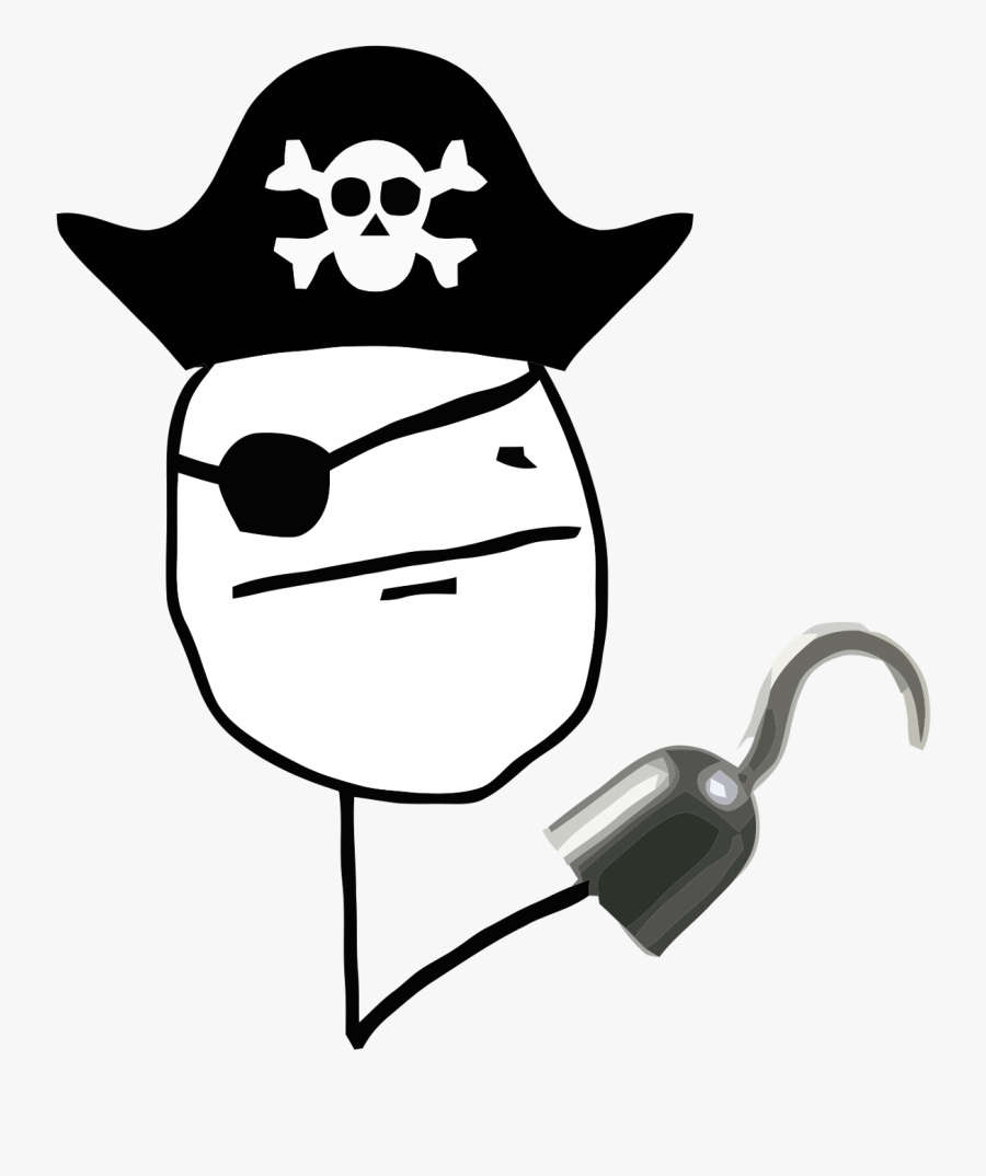 Piracy Is Not Theft, Let"s Make This Perfectly Clear - Pirate Poker Face Meme, Transparent Clipart