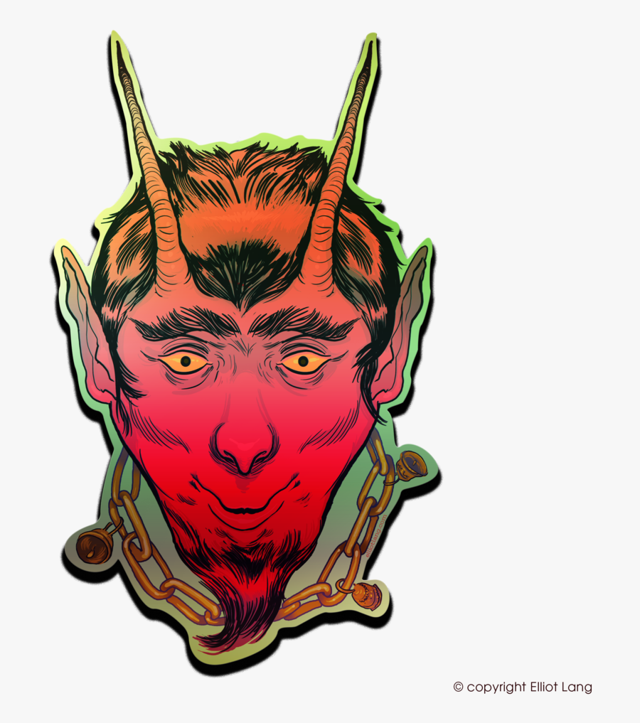 Krampus Sticker Mockup, Transparent Clipart