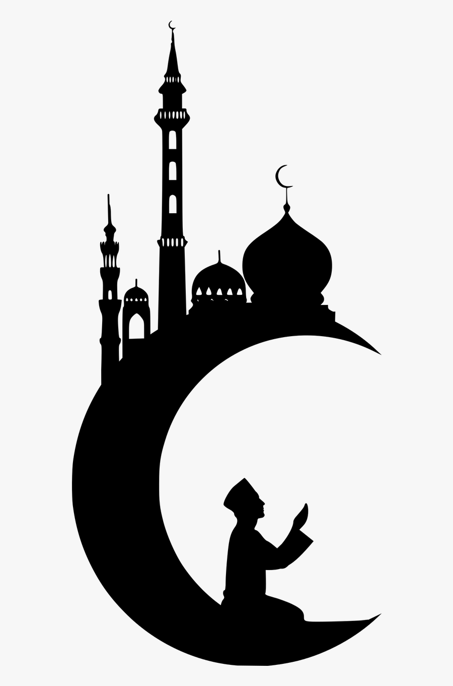 Ramadan Kareem Moon Free Photo - Eid Mubarak Hindi Png, Transparent Clipart