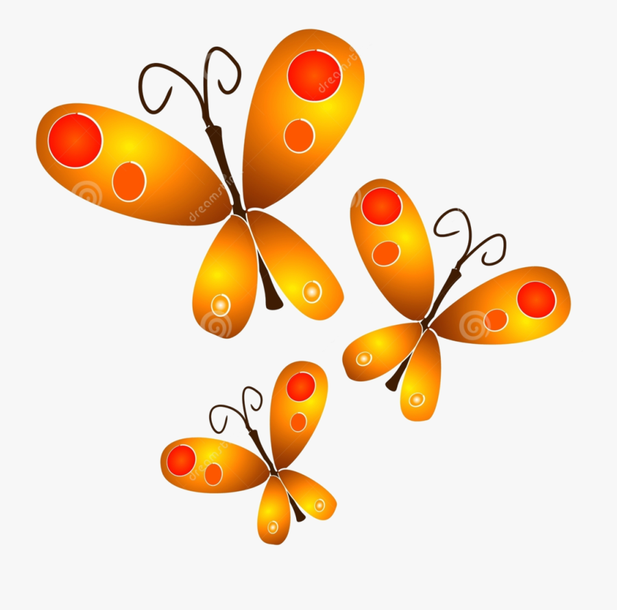 Gold Butterflies Png By Hanabell1 - Butterfly Clipart, Transparent Clipart