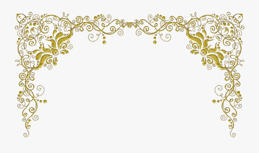 Paisley Clipart Sari Border - Moldura Dourada Arabescos Png, Transparent Clipart