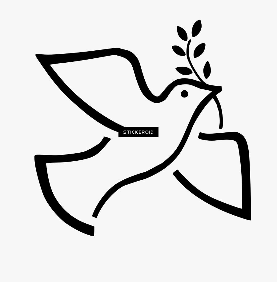 Peace Symbol Png Transparent Images - Dove Black And White Clipart, Transparent Clipart