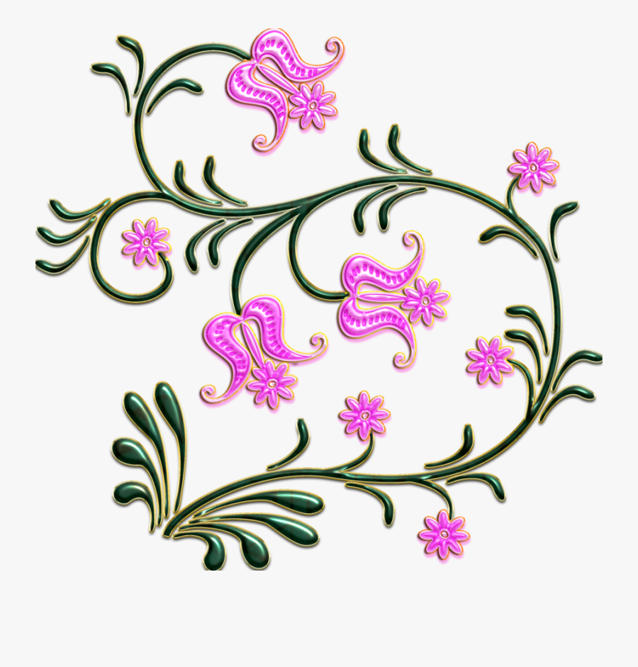Pink Diamond Clip Art - Vine Folk Art, Transparent Clipart