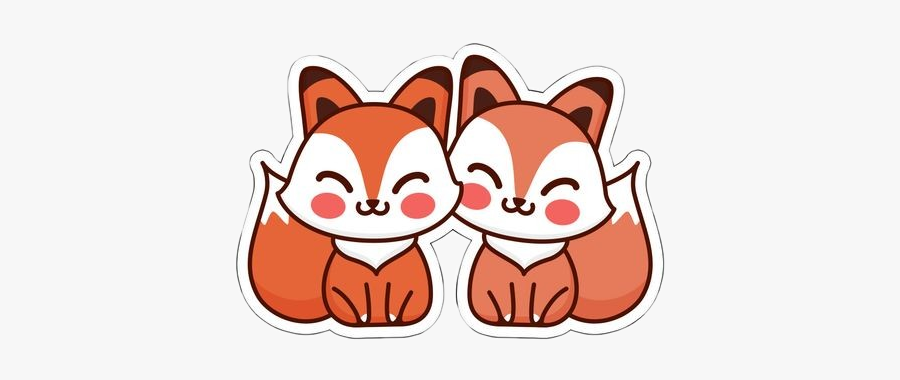 #freetoedit #cute #kawaii #redhead #fox #ginger #animal - Kawaii Foxes Couple, Transparent Clipart