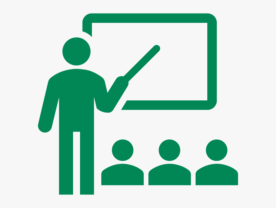 An Icon Representing A Teacher In Front Of A Blackboard - School, Transparent Clipart
