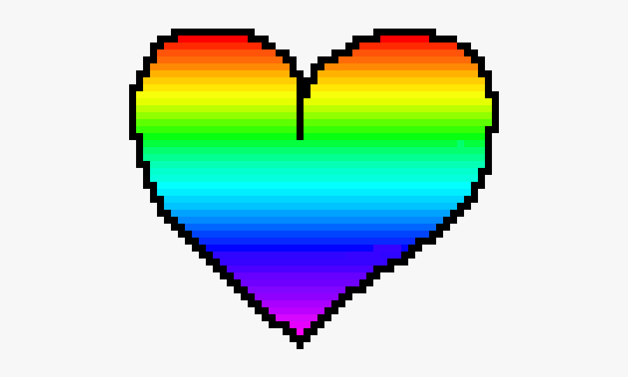 Rainbow Pixel Art Heart, Transparent Clipart