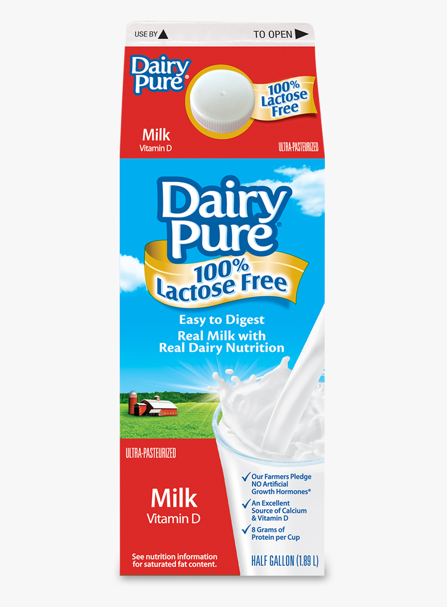 White Products Dean S - Lactose Free Milk Half Gallon 1%, Transparent Clipart