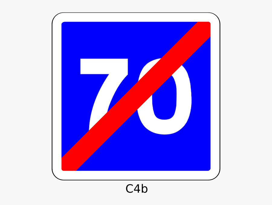 Vector Clip Art Of End Of 70mph Speed Limit Blue Square - Sinal Azul Quadrado Velocidade, Transparent Clipart