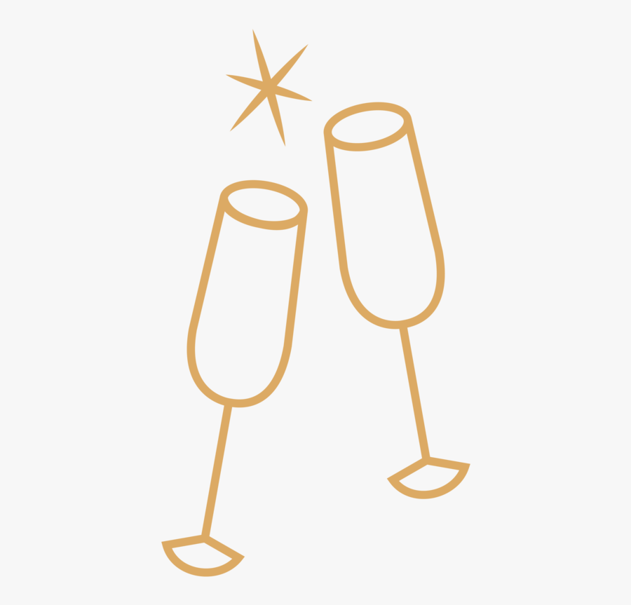 Toastworthy Glasses Gold - Champagne Stemware, Transparent Clipart