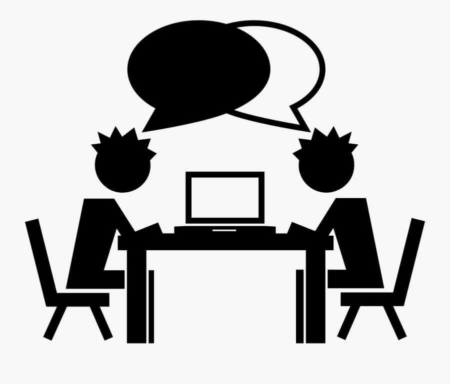 Students Talking On A Table With A Computer Comments - Peer Tutoring Tutoring Clip Art, Transparent Clipart