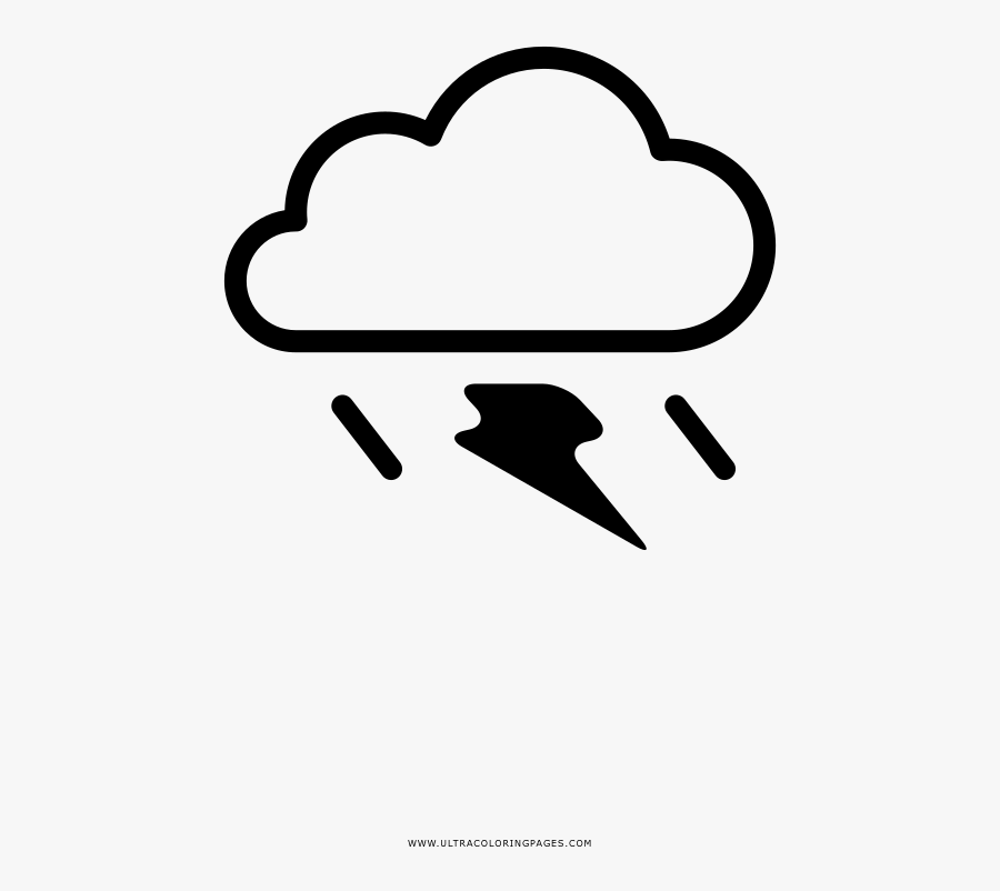 Thunderstorm Coloring Page - Disegni Temporale Ultra Coloring Pages, Transparent Clipart