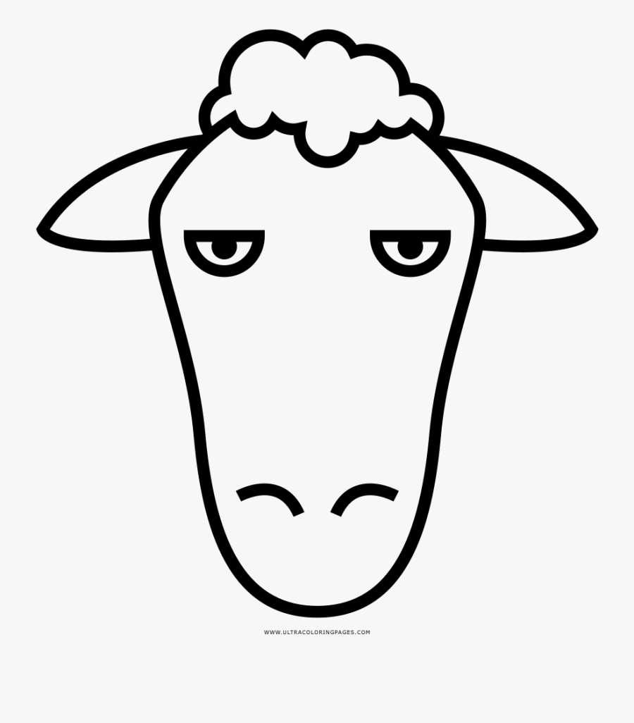 Sheep Head Coloring Page - Testa Pecora Disegno, Transparent Clipart