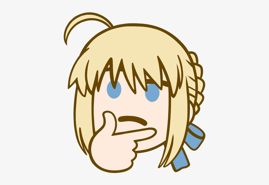 Fate/grand Order Face Hair Cartoon Facial Expression - Saber Emoji, Transparent Clipart