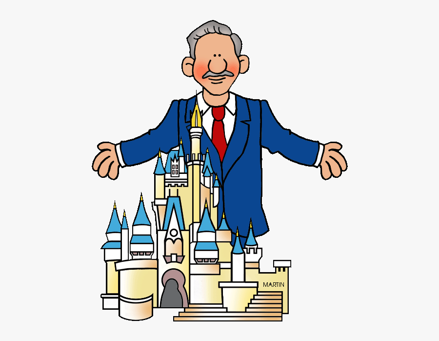 Famous People From Illinois - Walt Disney Line Art, Transparent Clipart