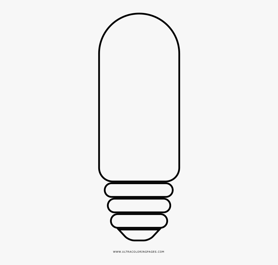 Edison Short Bulb Coloring Page - Line Art, Transparent Clipart