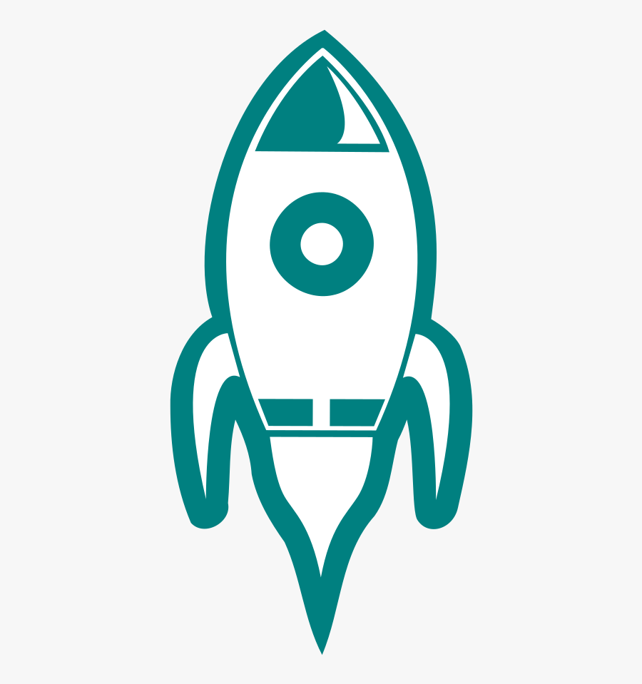 Moon Rocket White - Turquoise Rocket Clipart, Transparent Clipart