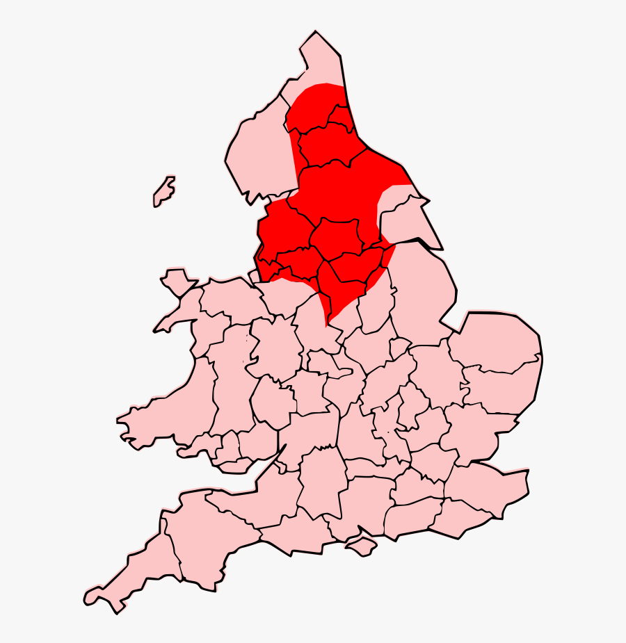 Map Of The Territory Of The Brigantes - Counties Of England, Transparent Clipart