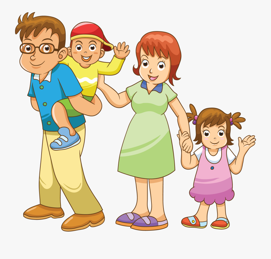 Family Cartoon Transparent Png Clipart Free Download - Cartoon Family Photo Drawing, Transparent Clipart