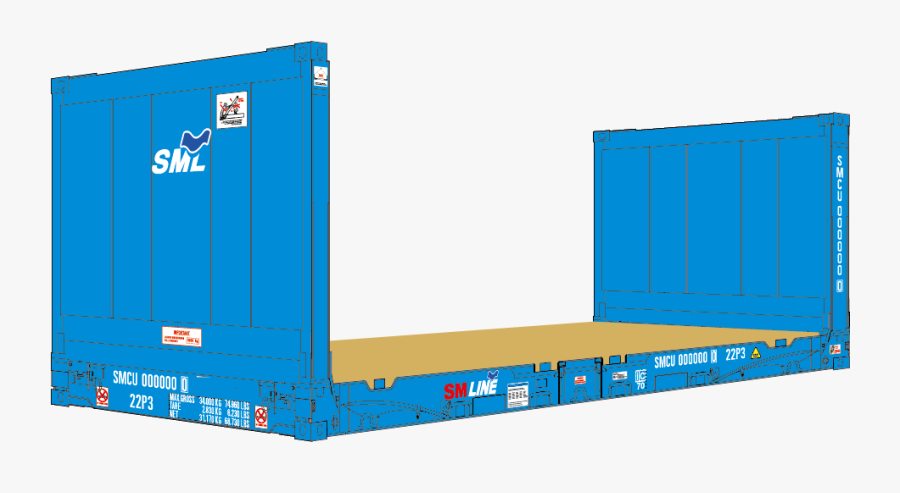 Flat Rack Container Png, Transparent Clipart