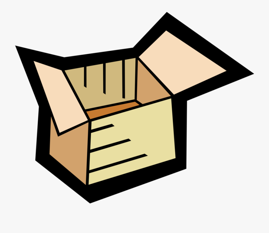 Vector Illustration Of Cardboard Box Carton Shipping, Transparent Clipart
