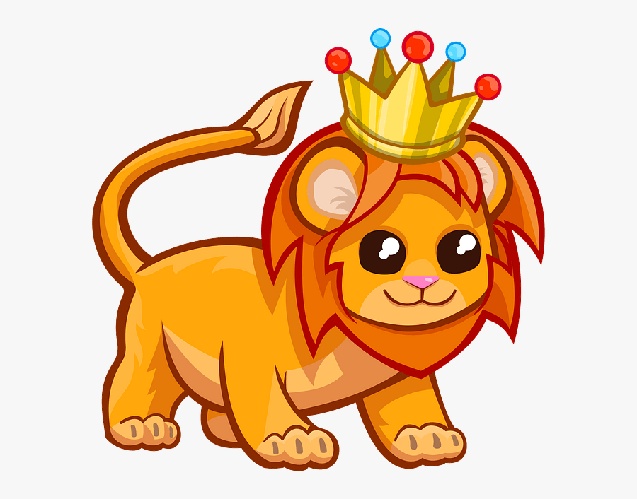 Cute Baby Lion Cartoon Drawing, Transparent Clipart