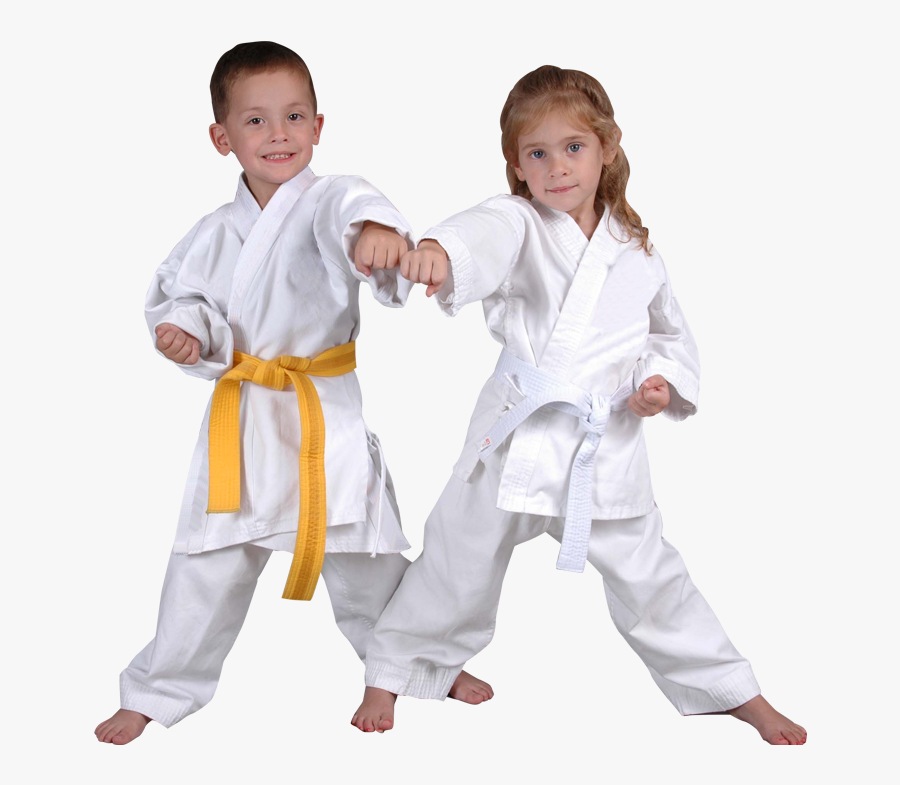 Two Preschool Kids Punching - Karate, Transparent Clipart