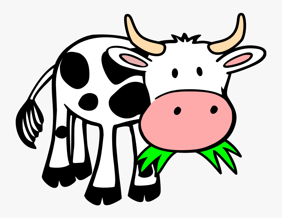 Plant Eating Animals Clipart - Cow Eating Grass Clipart, Transparent Clipart