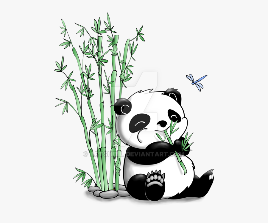Transparent Animal Eating Clipart - Panda Drawing, Transparent Clipart