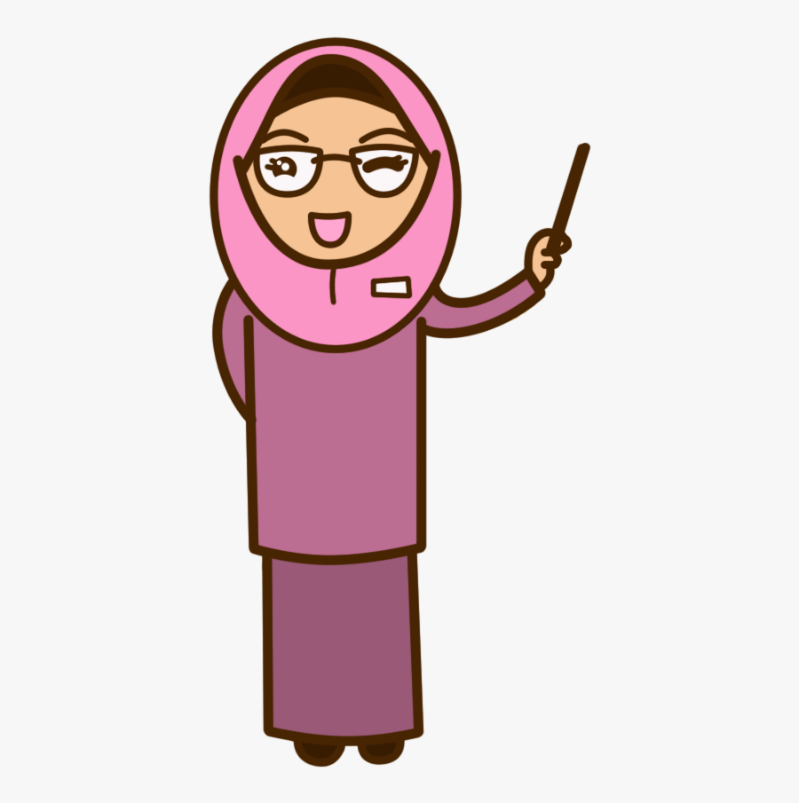 Muslim Teacher Cartoon Clipart - Guru Kartun Png , Free Transparent ...