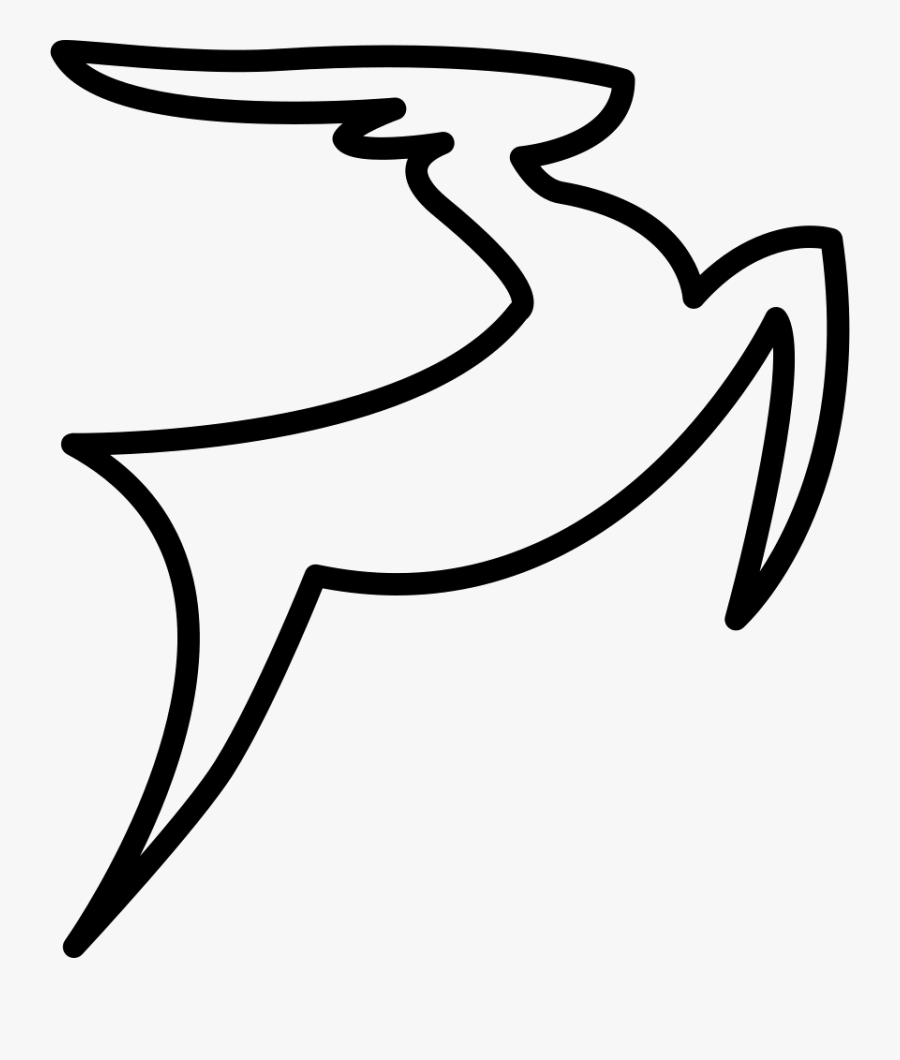 Jumping Deer Outline - Jumping Deer Logo, Transparent Clipart