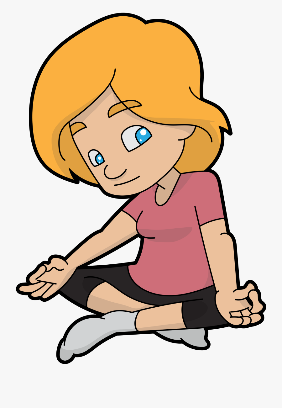 File Cartoon Woman Beginning - Clipart Legs Are Crossed Kids, Transparent Clipart