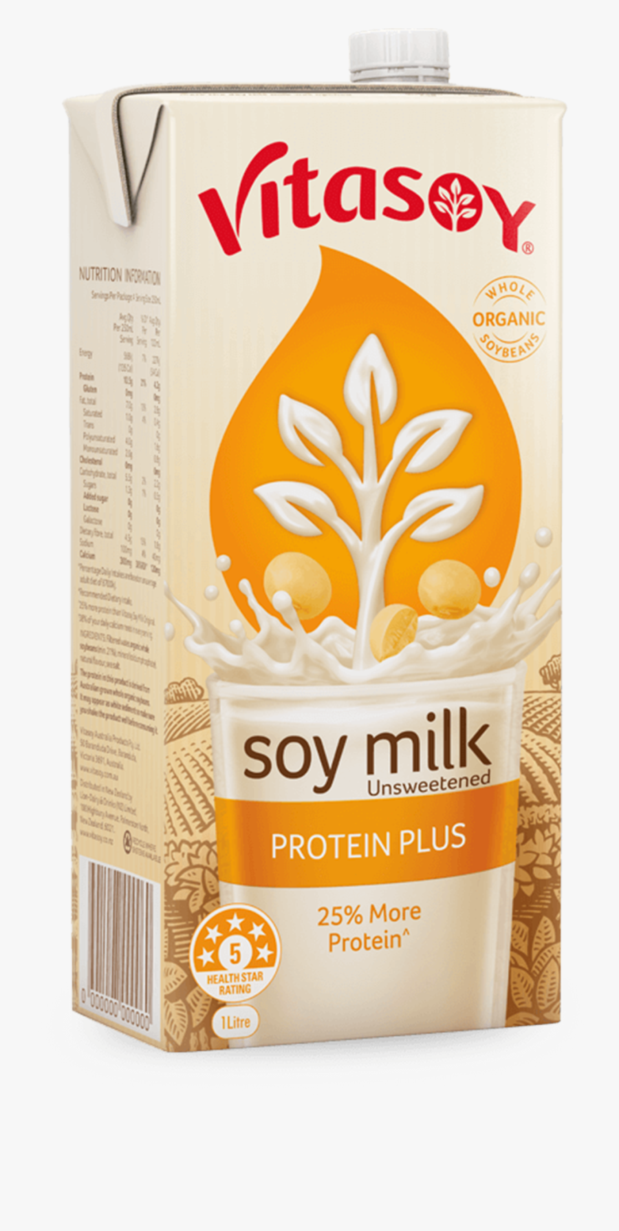 Image Of A 1l Carton Of Soy Milk - Vitasoy Soy Milk Calories, Transparent Clipart