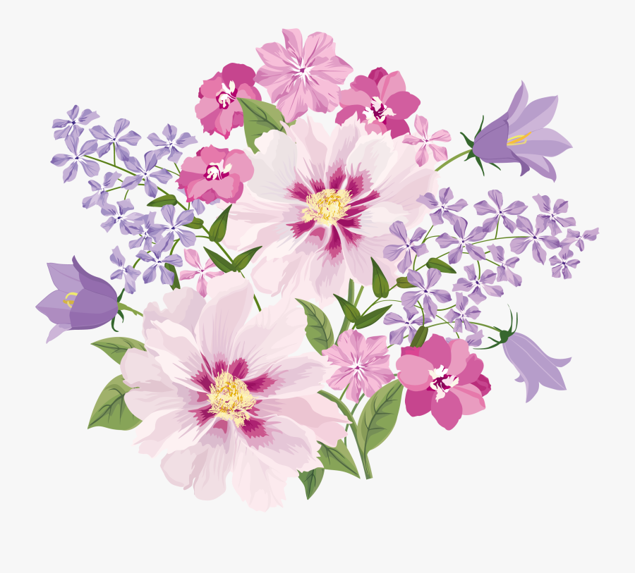 Purple Flower Vector Png, Transparent Clipart