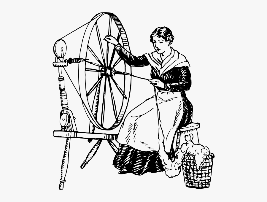 Spinning Wheel - Someone Using Spinning Wheel, Transparent Clipart