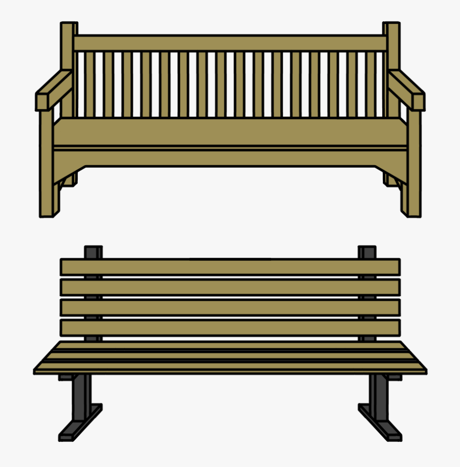 Transparent Park Bench Clipart Black And White - Cartoon Bench Png, Transparent Clipart