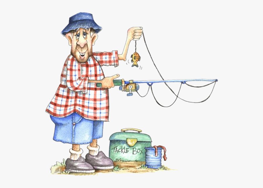 Old Men Fishing Clip Art, Transparent Clipart