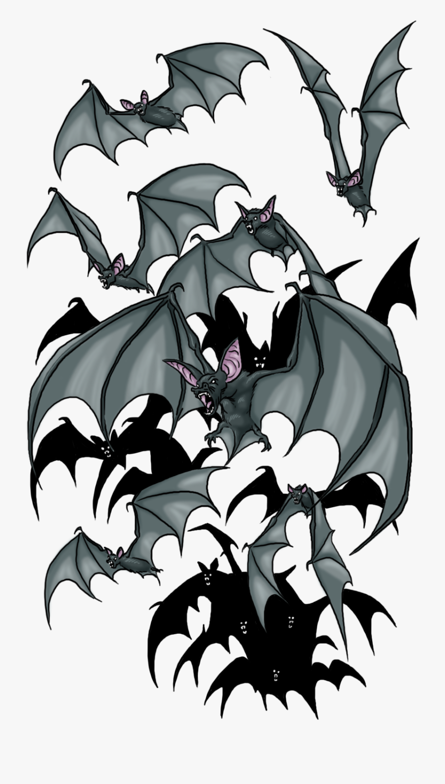 Transparent Bats Clipart - 5e Swarm Of Bats, Transparent Clipart