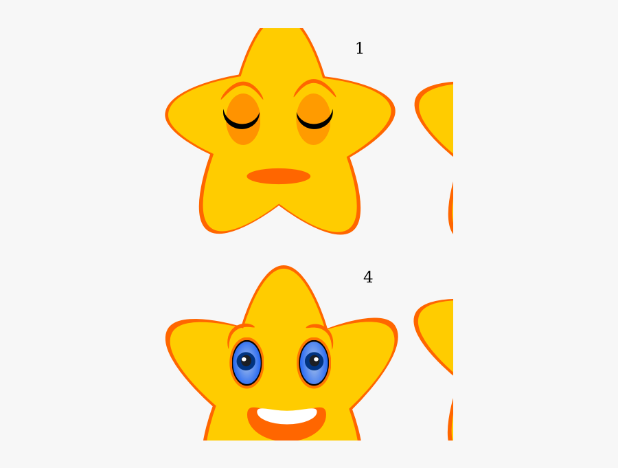 Yellow Star Wake Up - Star With Face Emotions Clipart , Free ...