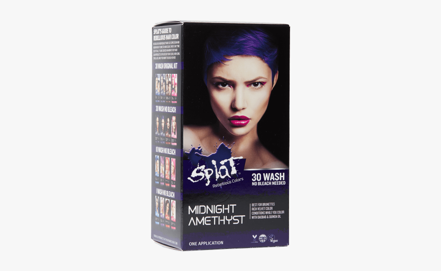 Splat 30 Wash No Bleach Semi-permanent Hair Dye Midnight - Splat Hair Dye Midnight Amethyst, Transparent Clipart